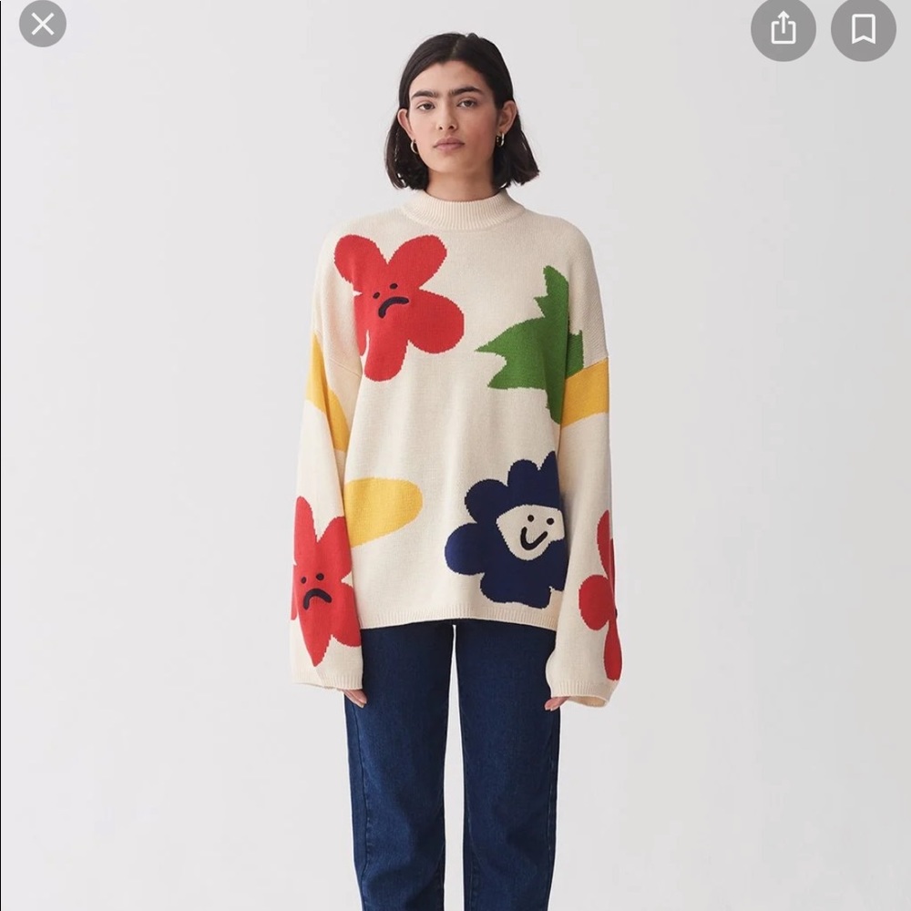 Lazy oaf flower bed knit sweater NWOT